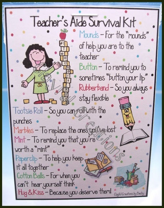 TEACHER'S AIDE Survival Kit Becky's This and That