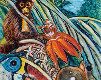 The Jungle -- 30 x 40 original oil painting FREE SHIPPING Art Painting