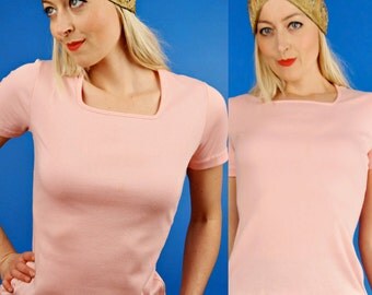 Vested Gentress Vintage 70s Bubblegum Pink T-shirt Top M/L