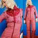 Incredible Maroon Red Check Print Vintage 80s Snow Pants and Western Shirt/Blouse Suit/Outfit XS Extra Small/S Small