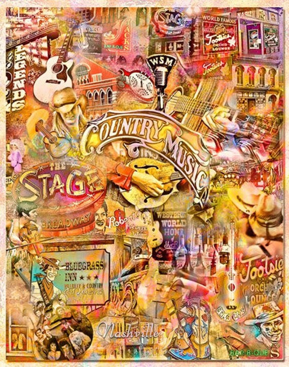 Nashville Music City an Artistic Collage 