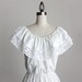VINTAGE WHITE DRESS 1980s Vintage Ivory White Mexican Folk Ruffle Lace Sun Dress
