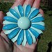 Vintage Huge Painted Enamel Daisy Brooch