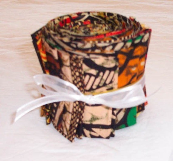 AFRICAN Senegal Fabrics Jelly Roll Fabric Strips by susiecraft