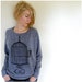 One That Got Away - mothers day gift - womens pullover - MEDIUM - birdcage print on Alternative Apparel eco navy