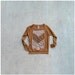 Womens pullover - boho fashion - SMALL - arrows and lace chest plate design on rust orange - THE NOMAD