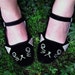 Cat Shoes - Embroidered Kitty Flats Mary Janes- Ladies Size 8