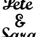 Custom Pete and Sara signs reserved for Sue