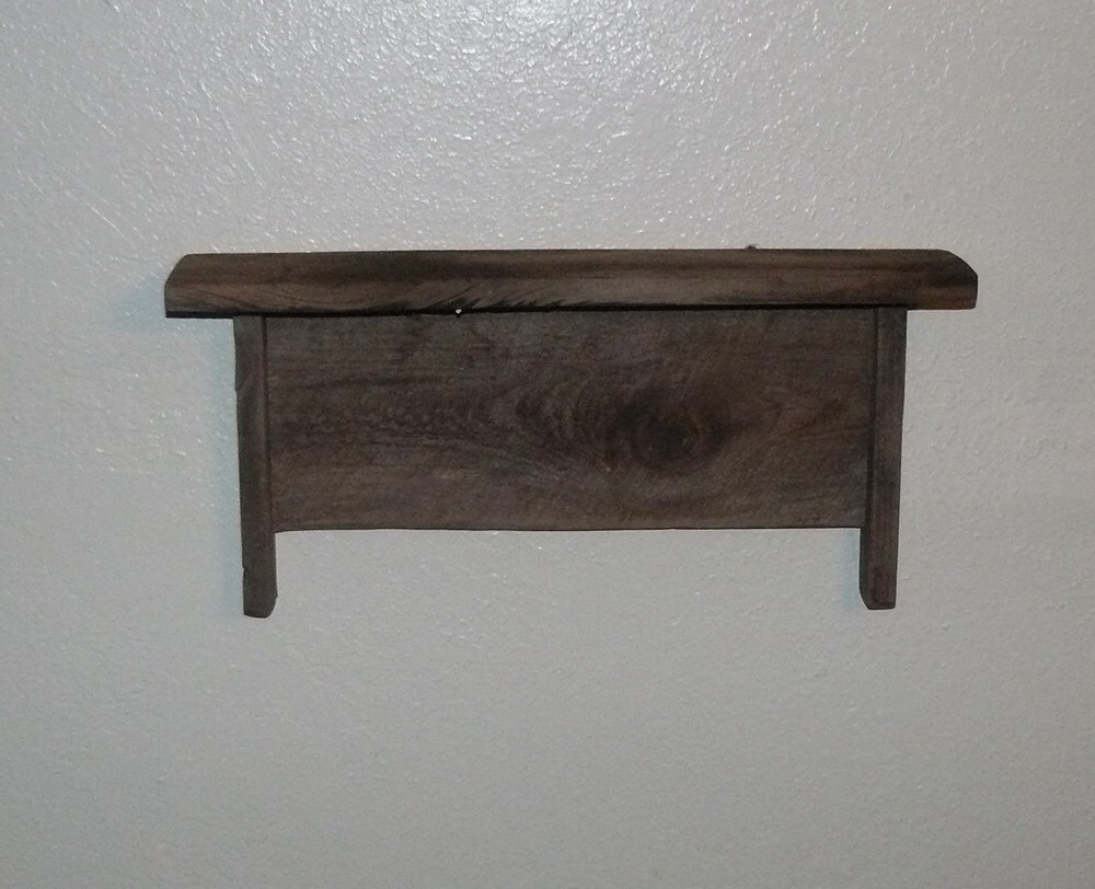 Primitive barnwood wall shelf