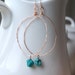 Organic Turquoise Hoop Earrings, Southwest, Mothers Day, statement earrings