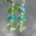 Honey Dew Earrings -Green Glass, aqua, summer shades