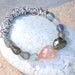 On hold - Tumbled to Shore Bracelet - Labradorite, Stacking Bracelet, Grey, Pink, Blue