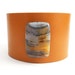 Women's Leather Cuff, Carnelian Bead, Caramel Leather
