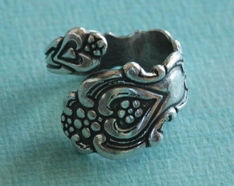 Floral Silver Spoon Ring Finding 2748