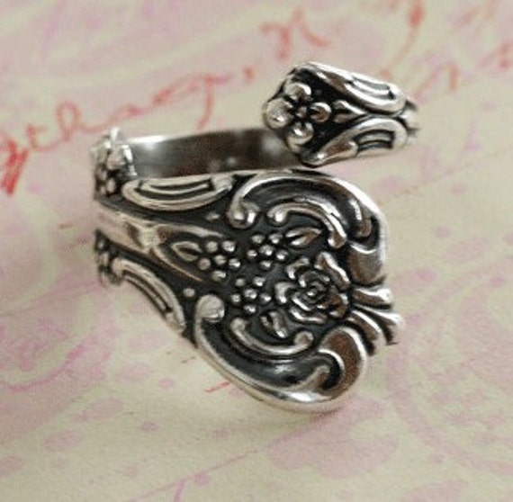 Floral Silver Spoon Ring Finding 2189