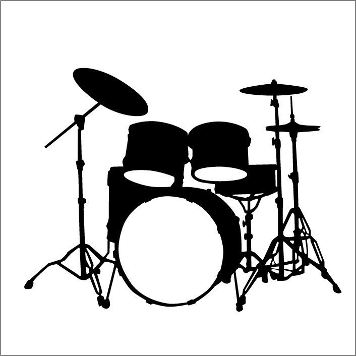 Large drum set wall decal