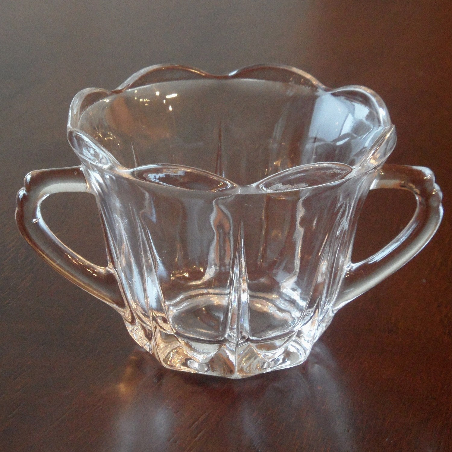 Vintage Sugar Bowl Clear Glass Sugar Bowi