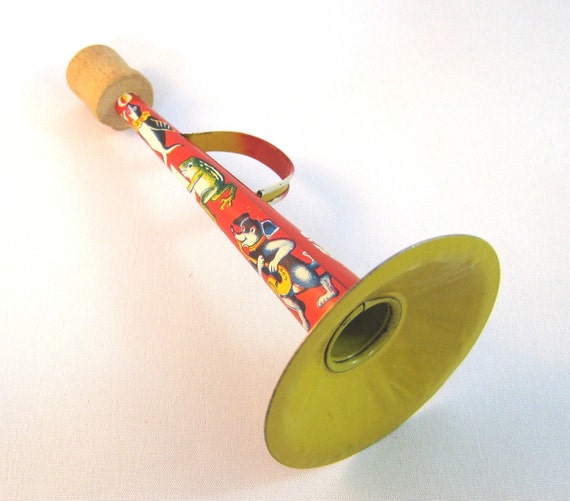 RESERVED FOR KATHY Vintage noise maker party horn