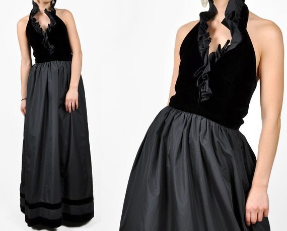 collar evening gown