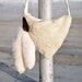 vintage SHEARLING FUR bag with fox fur tails