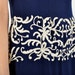 embroidered navy dress