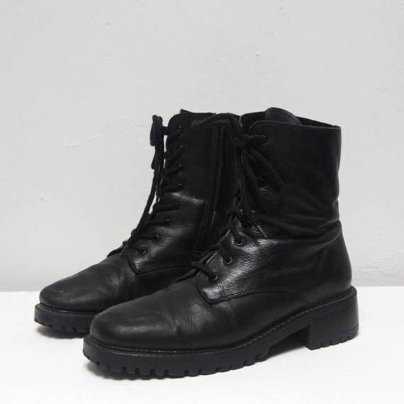 vintage 90s COMBAT lace up GRUNGE ankle boots by 20twentyvintage
