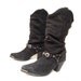 size 9.5 SOUTHWEST slouchy black leather 80s MOTORCYCLE high heel boots