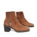 size 7 PLATFORM brown leather 80s 90s SOUTHWEST metal zip up CHUNKY ankle boots