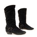 size 8 SLOUCHY black leather MOTORCYCLE biker ITALIAN boots