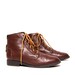 size 10 COMBAT brown leather 80s 90s BUCKLE lace up ankle boots