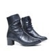 size 9 MINIMAL 80s black leather GOTH zip up ankle booties