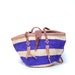 purple STRIPE woven JUTE 70s TOTE bucket sisal bag