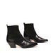 size 8.5 MINIMAL black leather 80s SOUTHWEST high ankle booties