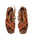 size 9 MULTICOLOR woven leather 80s GLADIATOR cut out slingback sandals