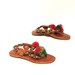 size 7 UNIQUE brown leather 70s BRAIDED PUFF summer sandals