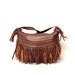 FRINGE maroon leather 80s SLOUCHY HOBO zip up purse