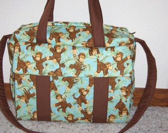 Jungle Monkeys Diaper Bag w/change pad by EMIJANE