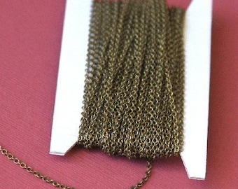 10 ft of Antiqued Brass round cable chain 2X2.5mm