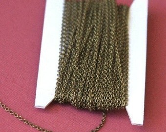 100 ft of Antiqued Brass chain round cable chain 2X2.5mm