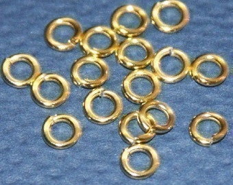 200 pcs of Gold plated jumpring 5mm round 18guage