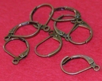 Sale -----200 pcs of antiqued brass leverback earwire 10X15mm