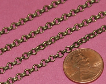 10ft of Antique brass Rollo chain 3.2mm unsolder links
