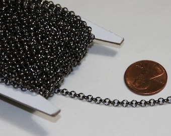 Sale ----- 25ft spool of Gunmetal Rollo chain 3.2mm unsolder links