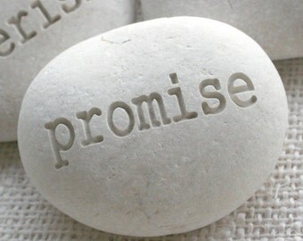 promise - Beach pebble engraved by sjEngraving