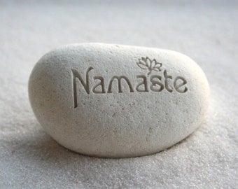 Namaste pebble - engraved beach pebble by sjEngraving