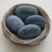 Mom's Nest - Set of 4 name stones in bird nest