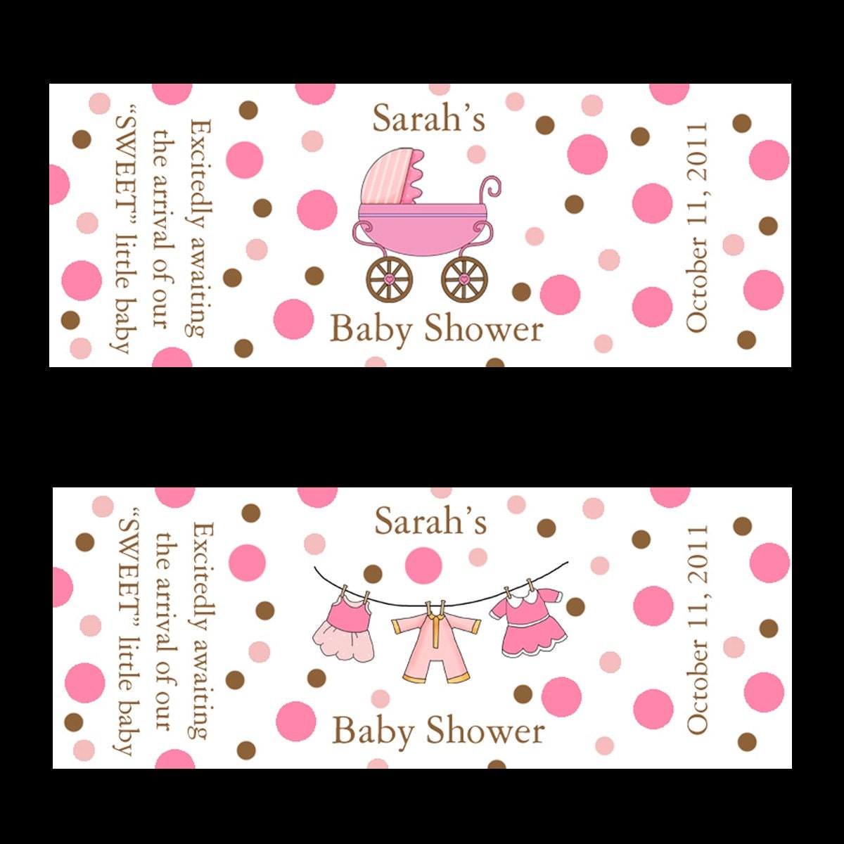 120 Personalized Baby Shower Mini Candy Labels Baby Clothes