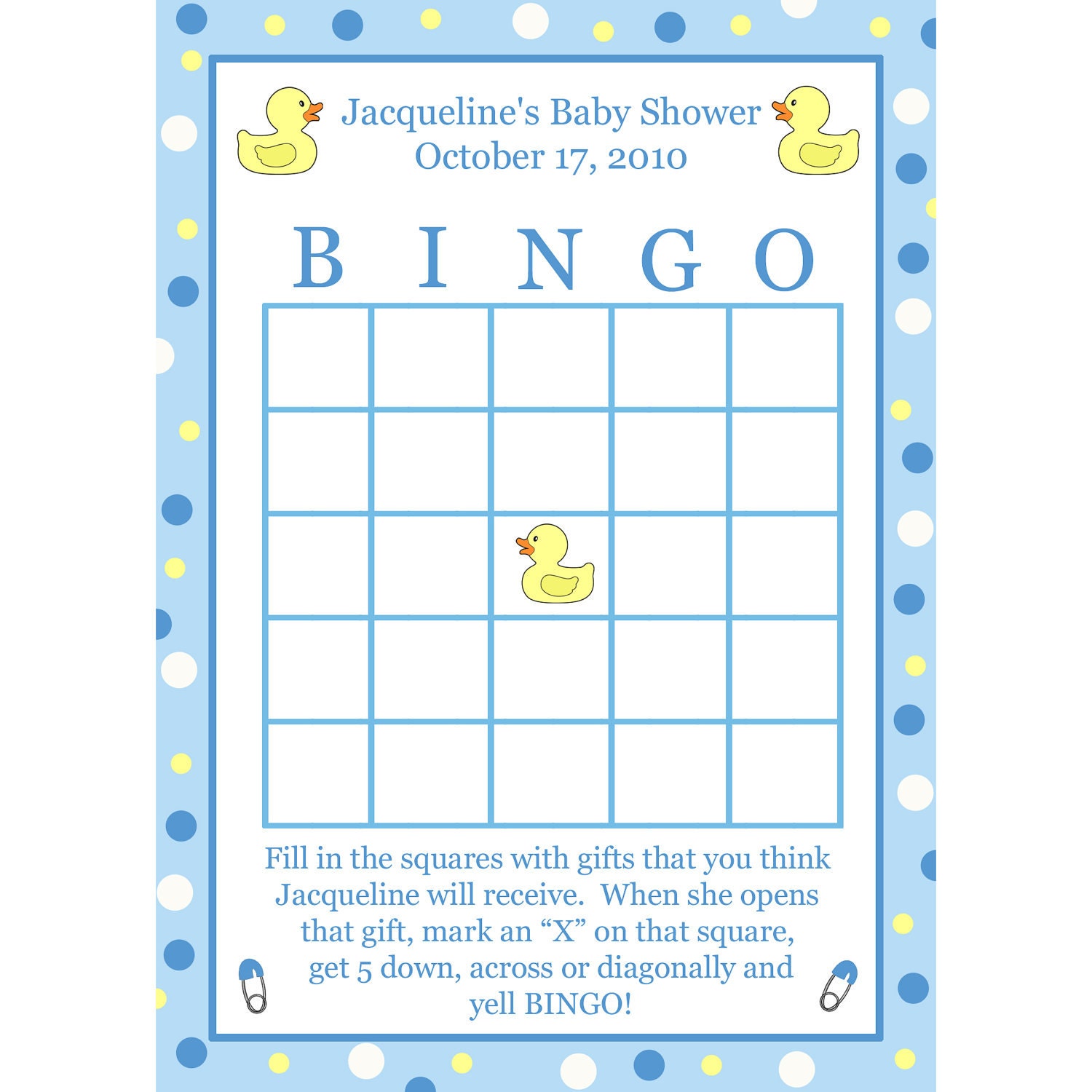 cards shower bingo baby baby by on Baby BINGO Etsy Shower 24 Ducky partyplace Rubber cards Blue