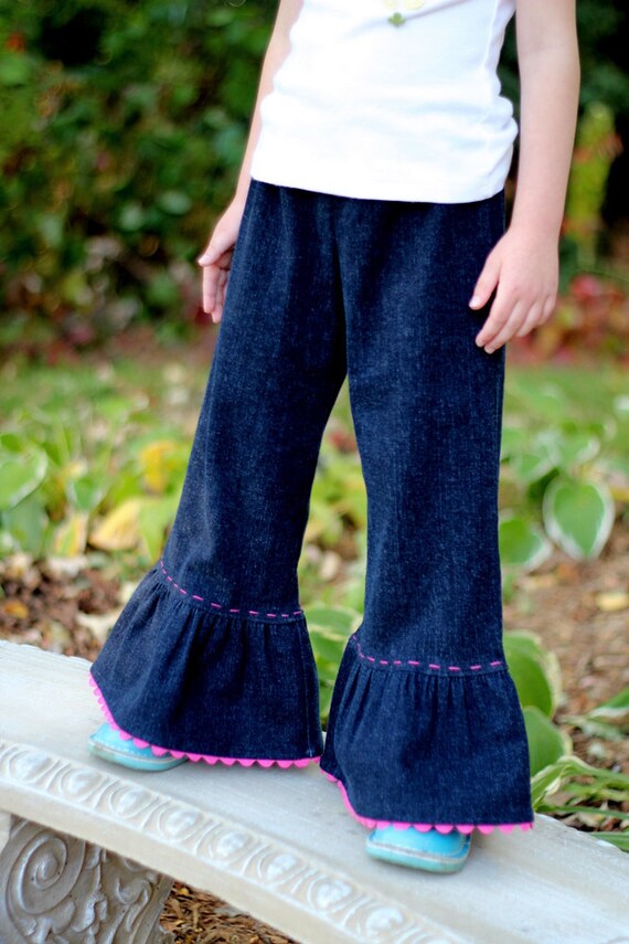RIC RAC Ruffles denim PANTS TaDa Creations
