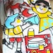 Vintage Mid Century Colorful Plastic Bib with Original Packaging